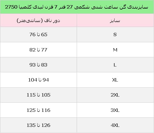 گن ساعت شنی شکمی 7 قزن 27 فنر لیدی کلمبیا کد 2750 — تصویر ۴