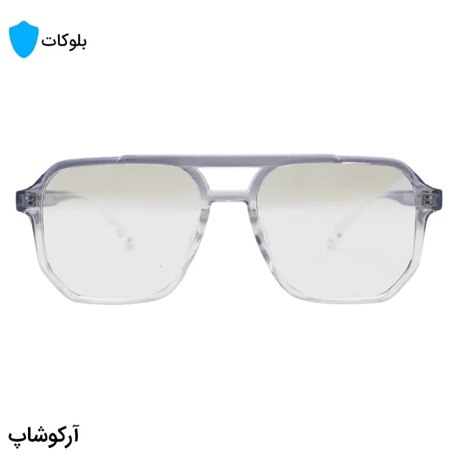 عینک با فریم آبی رنگ، شکل خلبانی، از جنس کائوچو و لنز بلوکات و قابل تعویض مدل 20345 — تصویر ۳