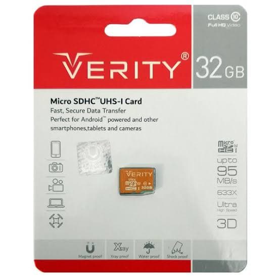 کارت حافظه وریتی ظرفیت 32 گیگ مدل 633X کلاس 10 استاندارد UHS-I U1