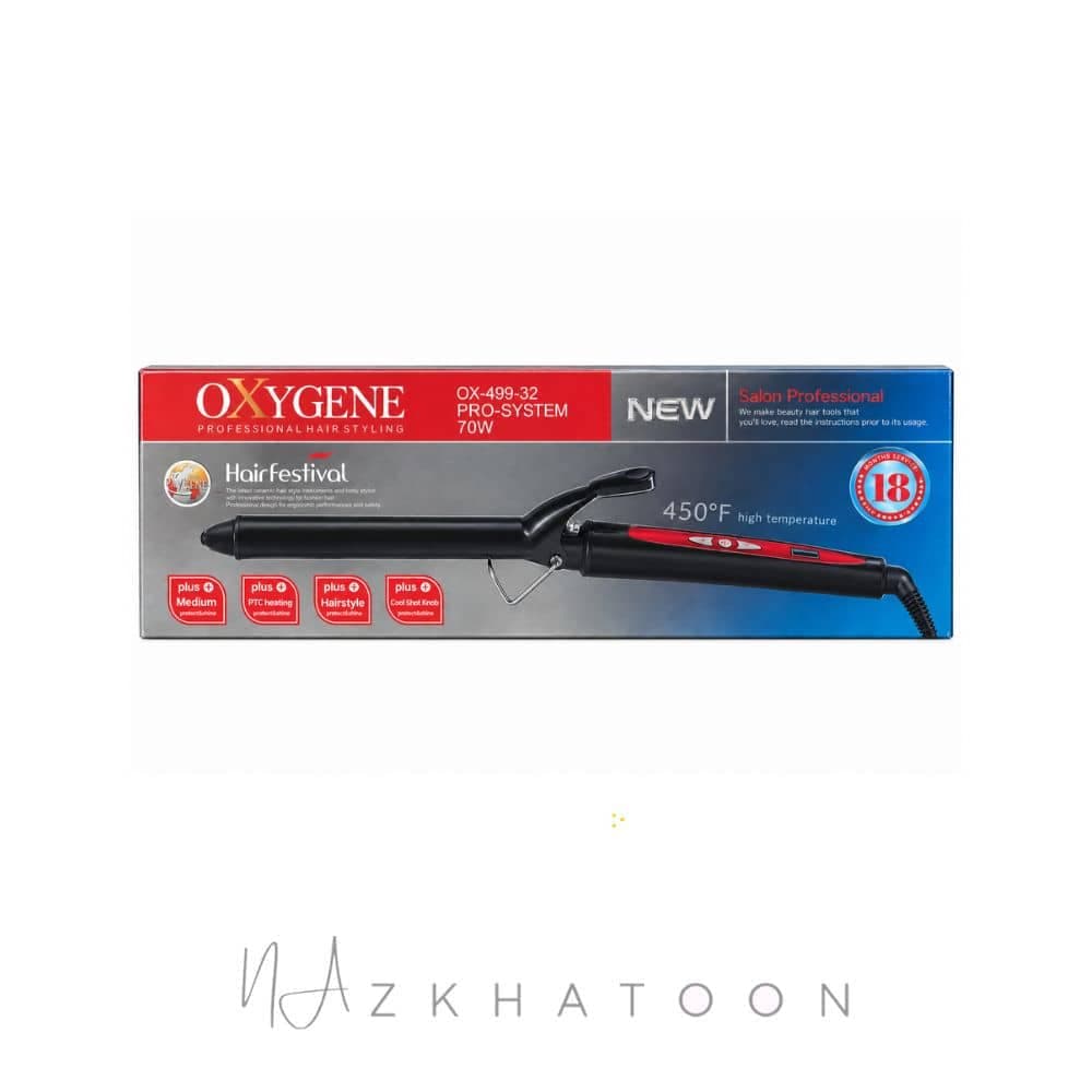بابلیس حرفه‌ای اکسیژن مدل OX-499-32 قطر ۳۲ میلی‌متر | OXYGENE Curling Iron OX-499-32 — تصویر ۲