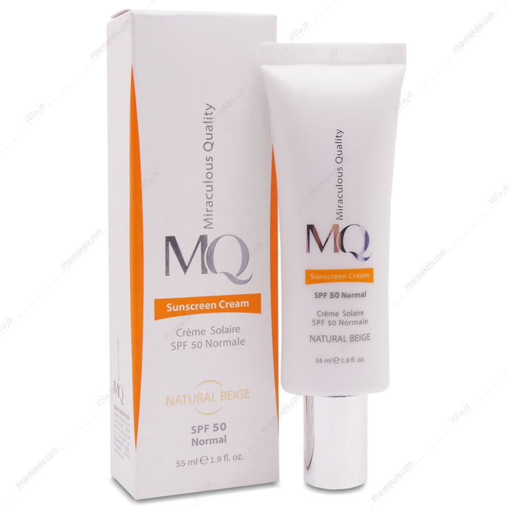 کرم ضد آفتاب SPF50 نرمال بژ طبیعی ام کیو 55ml