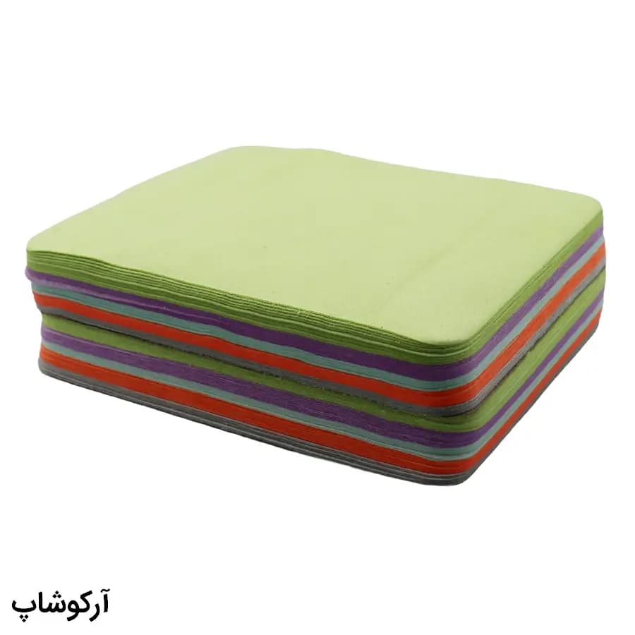 بسته 100 عددی دستمال عینک از جنس میکروفایبر، طرح ساده و چند رنگ مدل 993129 — تصویر ۲