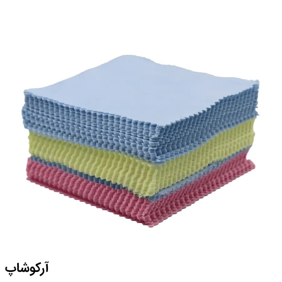 بسته 100 عددی دستمال عینک ساده، ارزان و از جنس پارچه‌ای مدل 992071