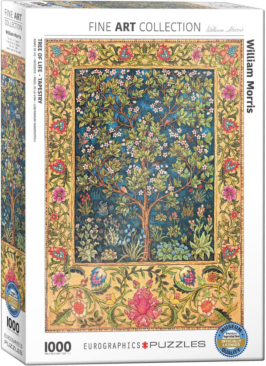 پازل ۱۰۰۰ تکه ملیله دوزی درخت زندگی اثر ویلیام موریس – اسمارت کات — تصویر ۴