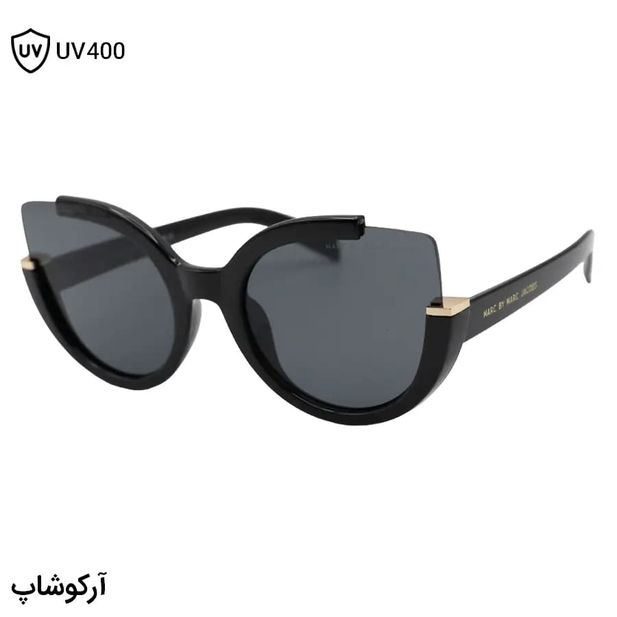 عینک آفتابی زنانه MARC JACOBS با فریم چشم گربه‌ای، رنگ مشکی و لنز دودی تیره مدل 8252