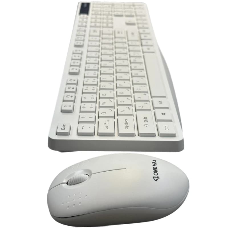 کیبورد و ماوس بی سیم سفید وان مکس مدل OM-4500 — تصویر ۲