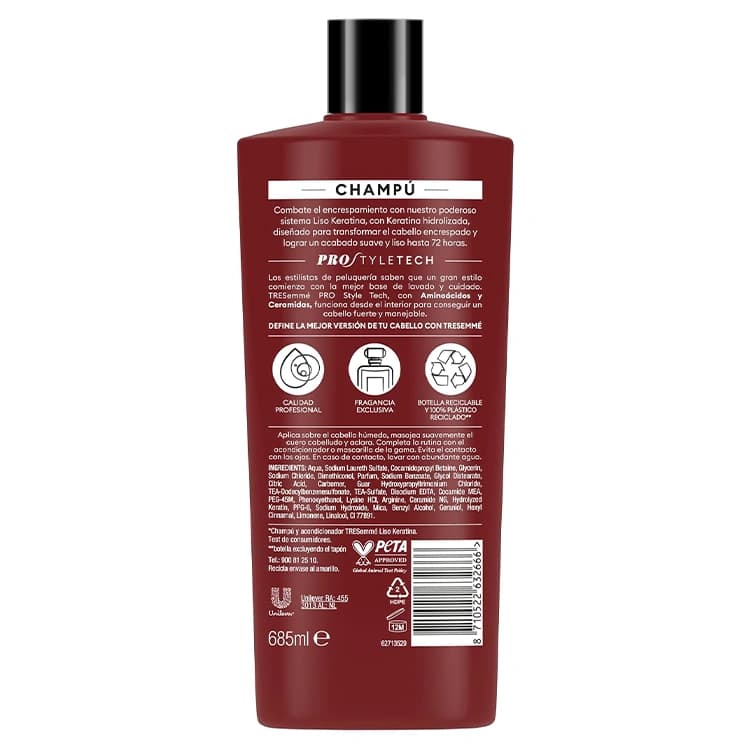 شامپو TRESemme مدل Keratin Smooth حجم 685 میلی لیتر — تصویر ۳