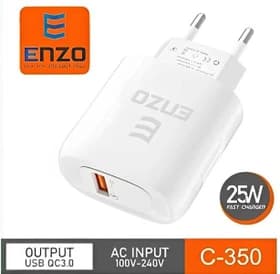شارژر دیواری 25 وات انزو مدل C-350 به همراه کابل USB-C