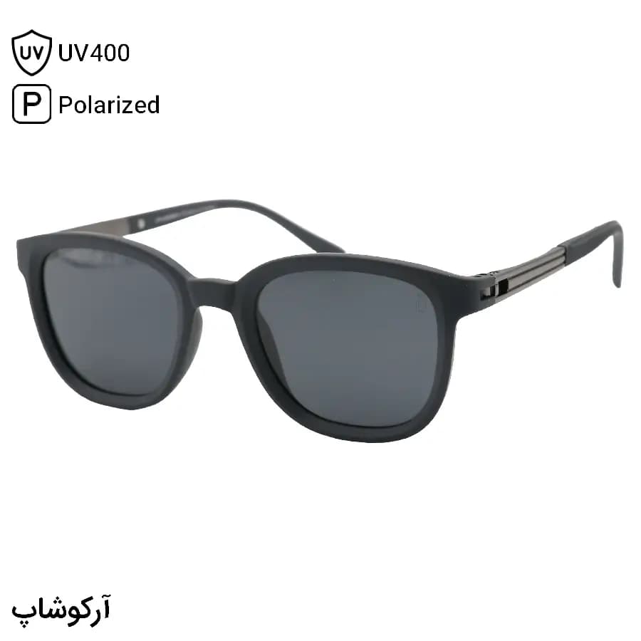 عینک آفتابی OGA MOREL با فریم مربعی شکل، رنگ طوسی مات و لنز دودی تیره و پلاریزه مدل P8227 — تصویر ۸