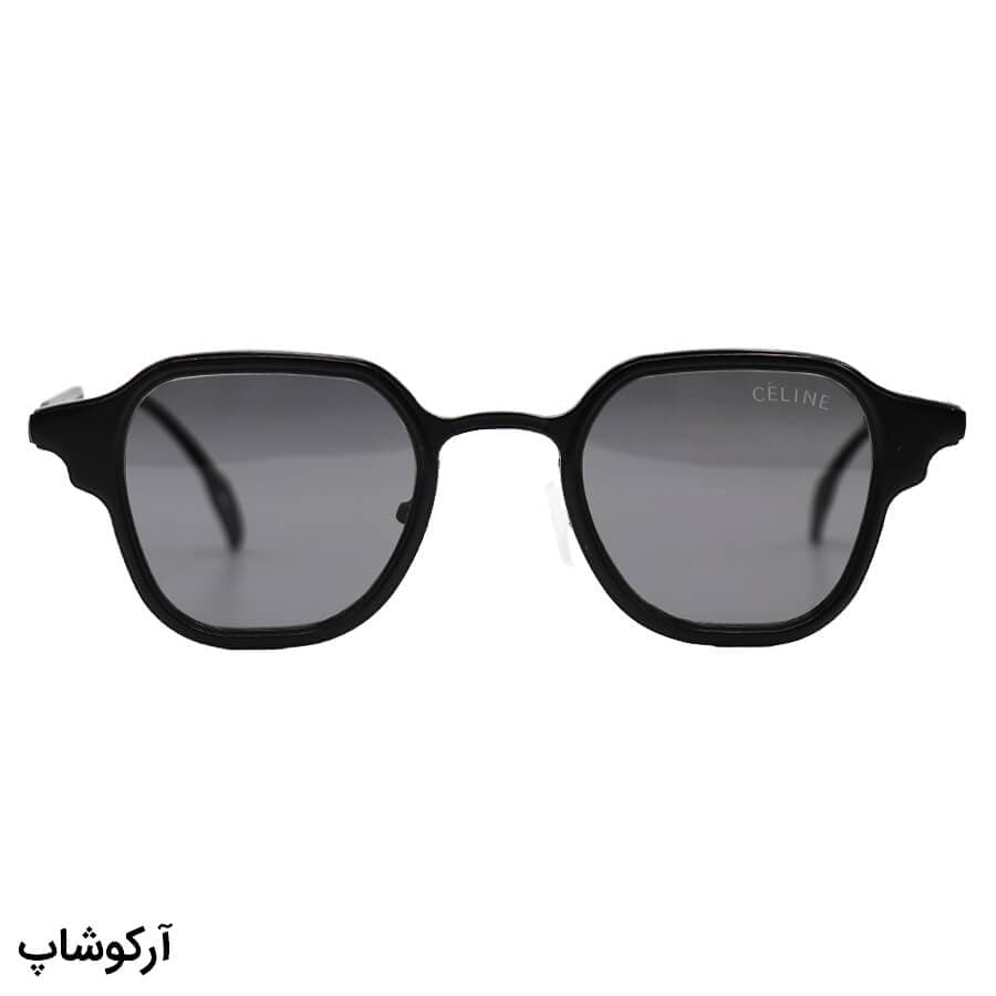 عینک آفتابی Celine با فریم فلزی، مشکی رنگ، مربعی شکل و لنز دودی تیره مدل 10485 — تصویر ۳