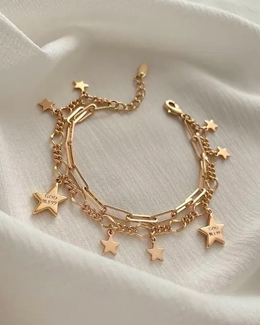 دستبند دو لاین آویز ستاره ژوپینگ