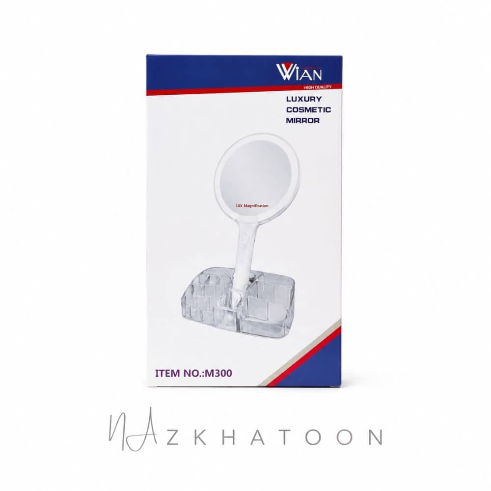 آینه آرایشی چراغدار وین مدل M300 شارژی با بزرگنمایی 10 برابر | WIAN Cosmetics M300 LED 10X — تصویر ۴