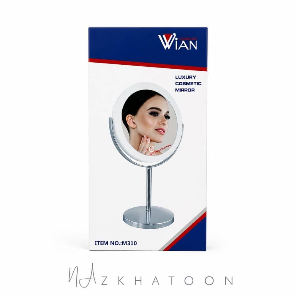 آینه آرایشی رومیزی چراغ‌دار وین مدل M310 شارژی با بزرگنمایی 10 برابر | WIAN Cosmetics M310 LED 10X — تصویر ۲