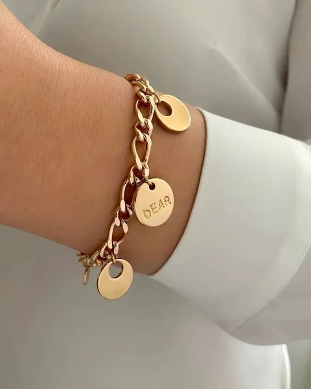دستبند زنجیری آویز پولکی Dear ژوپینگ — تصویر ۴