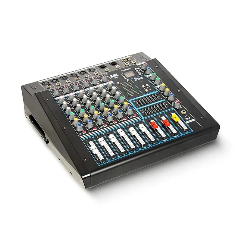 پاورمیکسر 99 افکت 6 کانال فلشخور مدل PROFESSIONAL AUDIO POWERMIXER PMX-6-USB — تصویر ۶