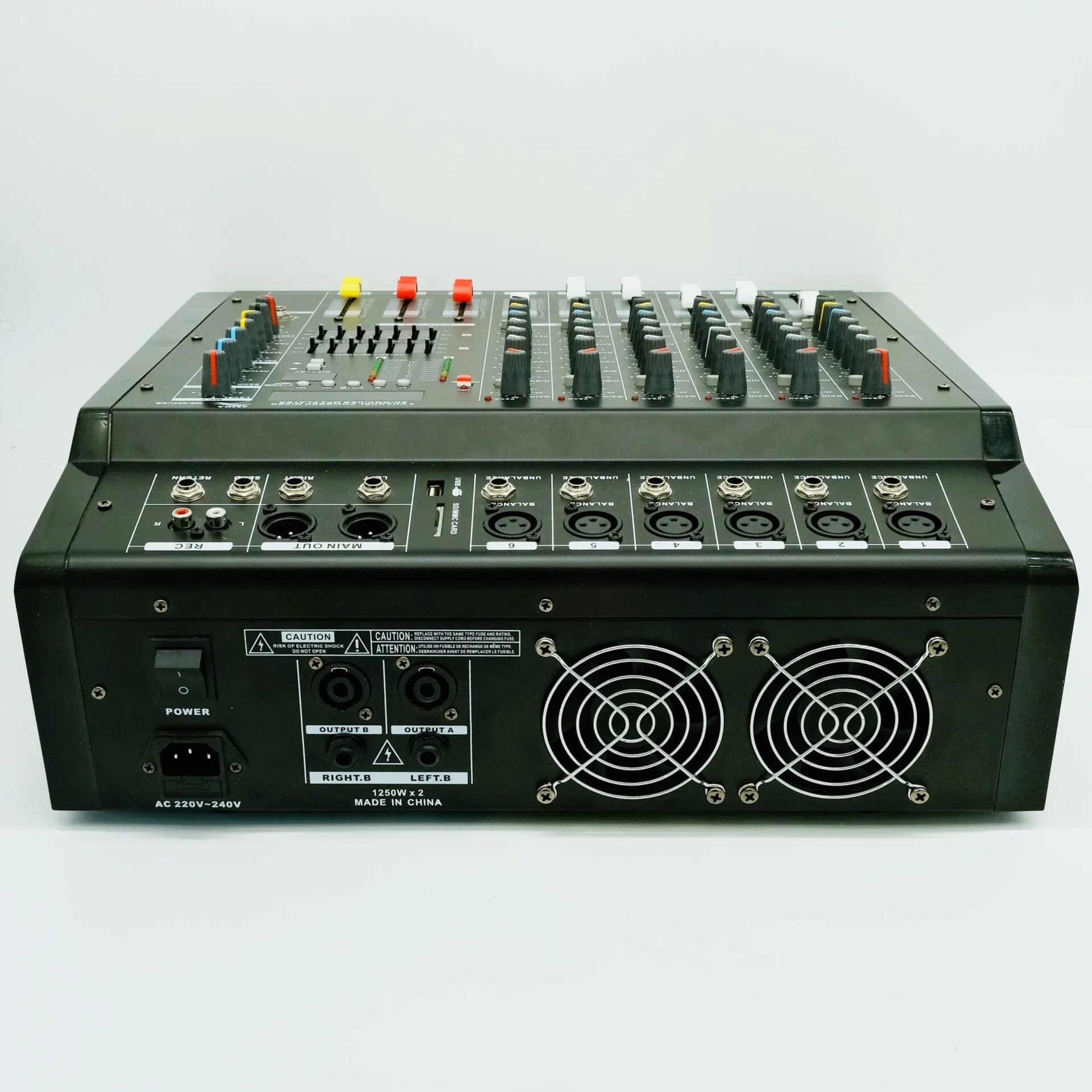 پاورمیکسر 99 افکت 6 کانال فلشخور مدل PROFESSIONAL AUDIO POWERMIXER PMX-6-USB — تصویر ۸