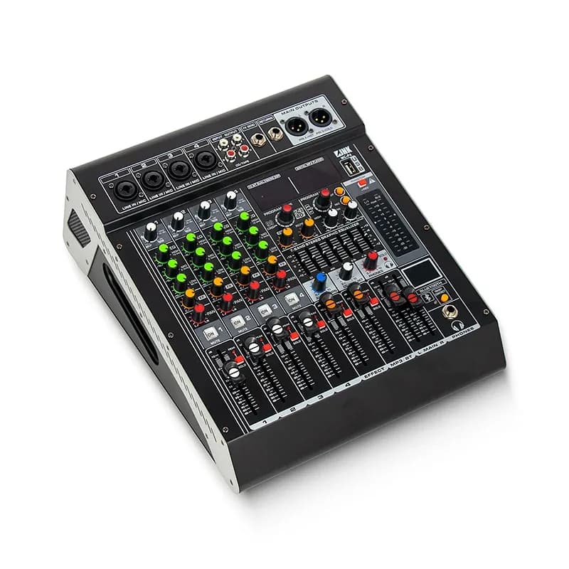 پاورمیکسر 99 افکت 4 کانال فلشخور مدل PROFESSIONAL AUDIO POWERMIXER MC-4X