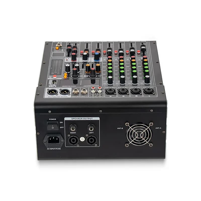 پاورمیکسر 99 افکت 4 کانال فلشخور مدل PROFESSIONAL AUDIO POWERMIXER MC-4X — تصویر ۳