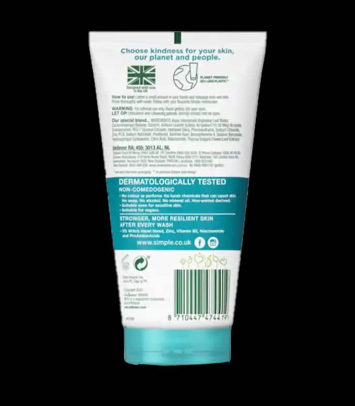 ژل شستشوی Daily Skin Detox سیمپل، فاقد الکل، مناسب پوست چرب و آکنه‌ای – 150 میل