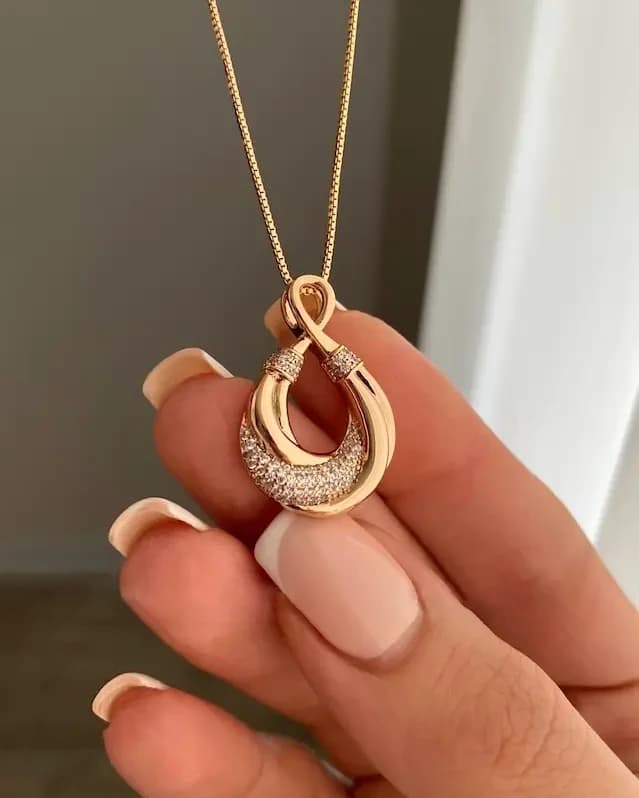 نیم ست موج نگین دار ژوپینگ (با زنجیر) — تصویر ۶