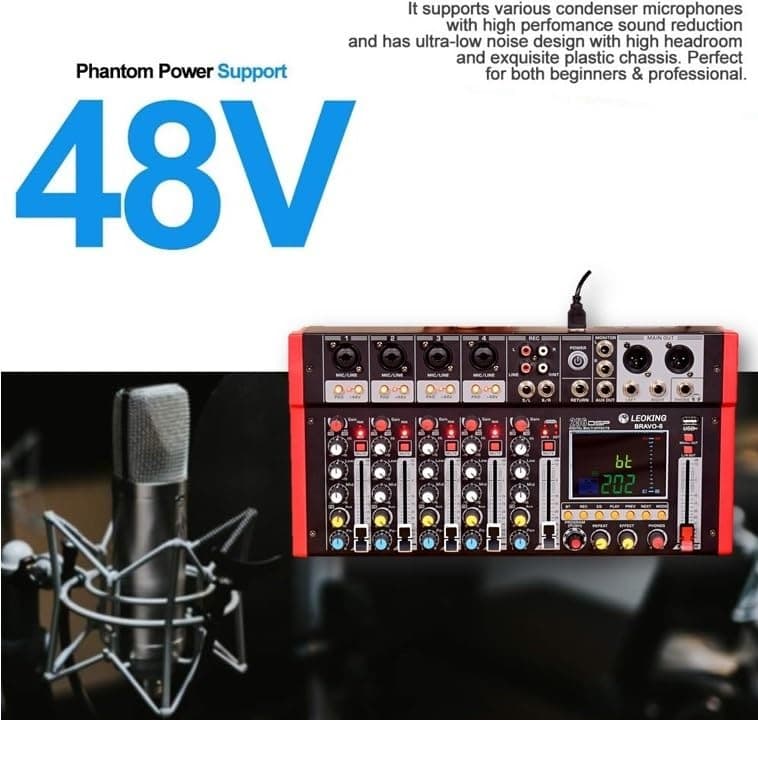 میکسر 6 کانال دارای 256 افکت مدل PROFESSIONAL AUDIO 256DSP MIXER TM-6 — تصویر ۲