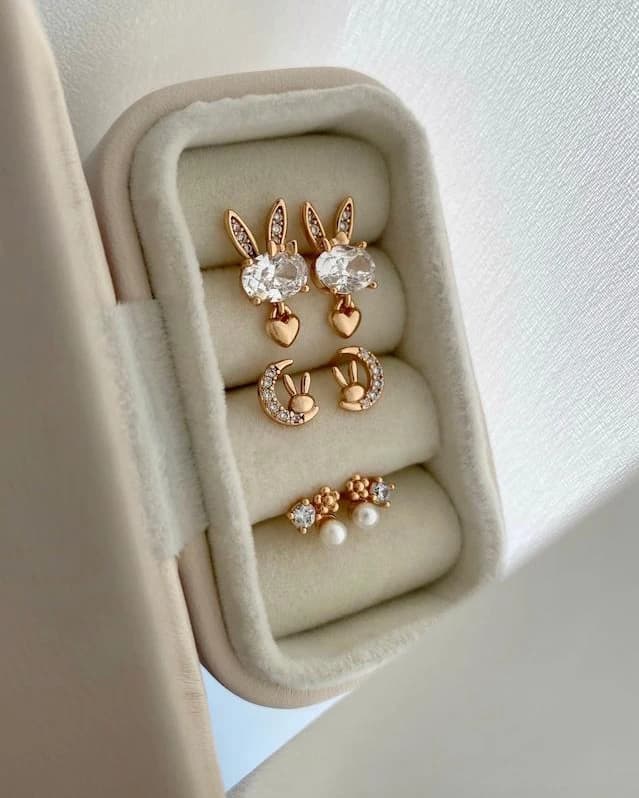 پک گوشواره میخی سه جفتی فانتزی ژوپینگ