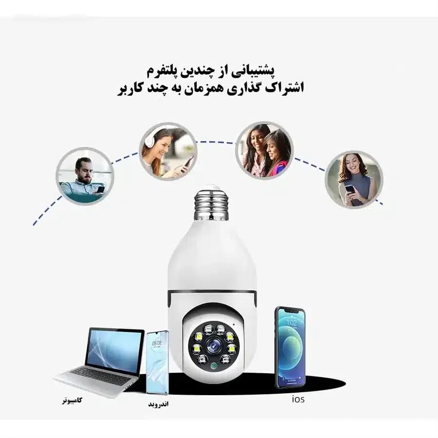 دوربین مدار بسته لامپی مدل V380 — تصویر ۳