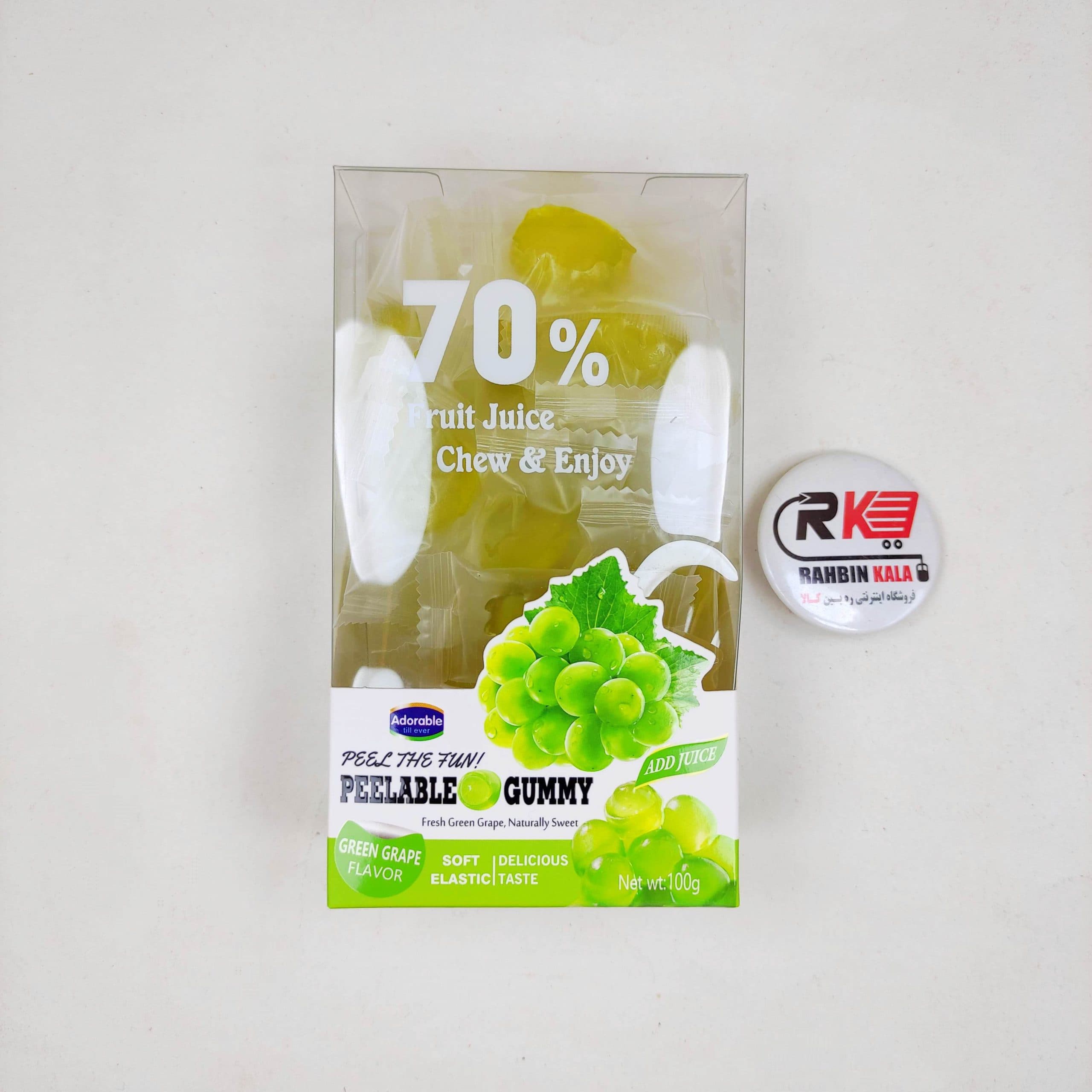 پاستیل میوه ای انگور سبز جعبه ای 100گرمی