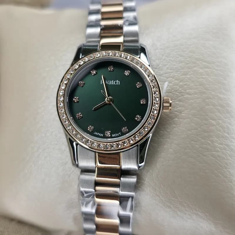 ساعت مچی زنانه آی واچ اورجینال ژاپن رزگلد سبز مدل 190299L — تصویر ۴