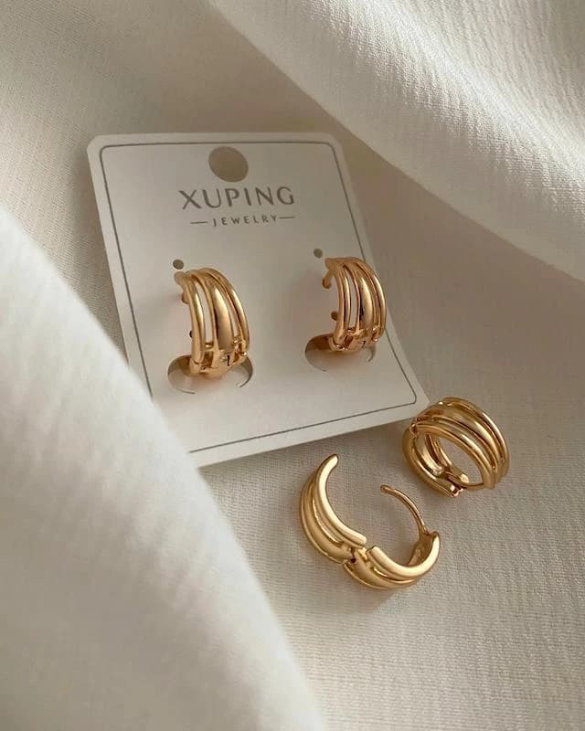 گوشواره حلقه ای سه لاین ژوپینگ — تصویر ۶