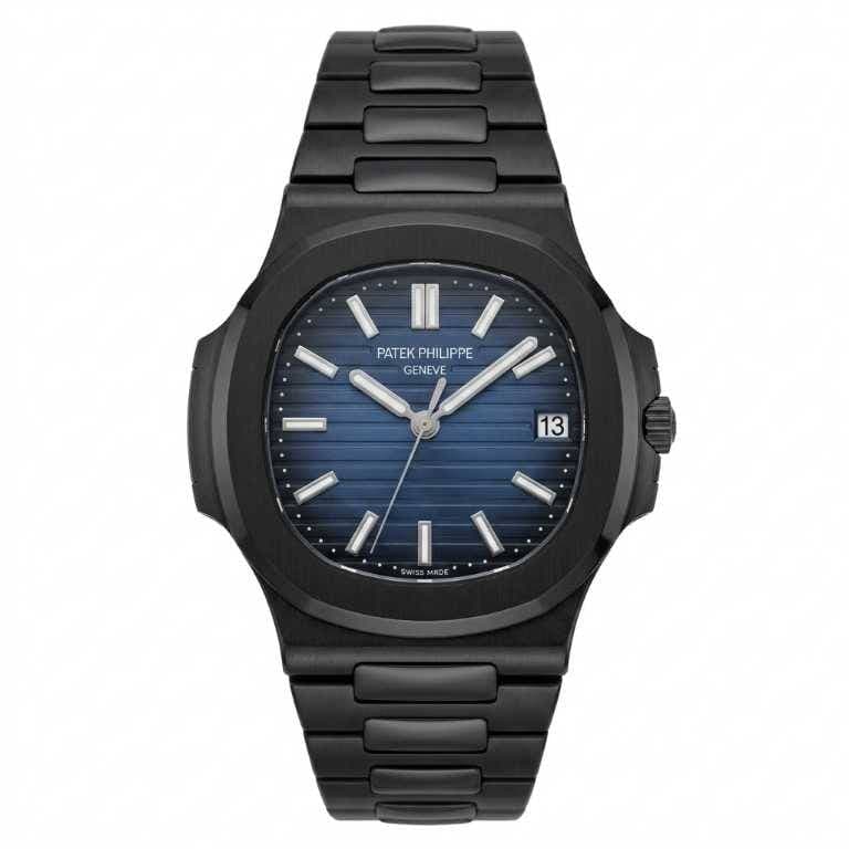 ساعت پتک فیلیپ ناتیلوس مردانه صفحه سرمهای استیل مشکی patek philippe