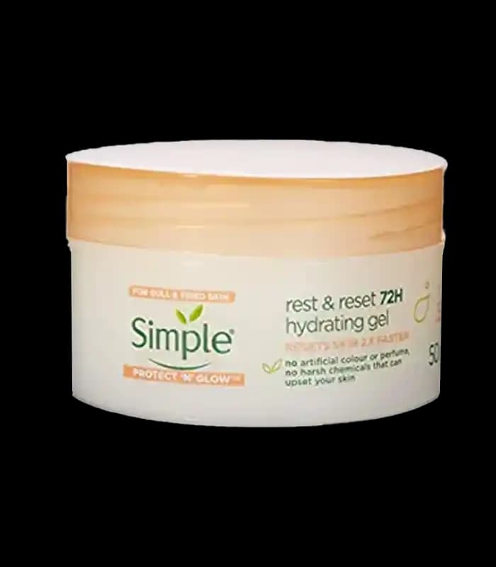 ژل کرم آبرسان سیمپل مدل Rest & Reset Hydrating Gel حجم 50 میلی لیتر