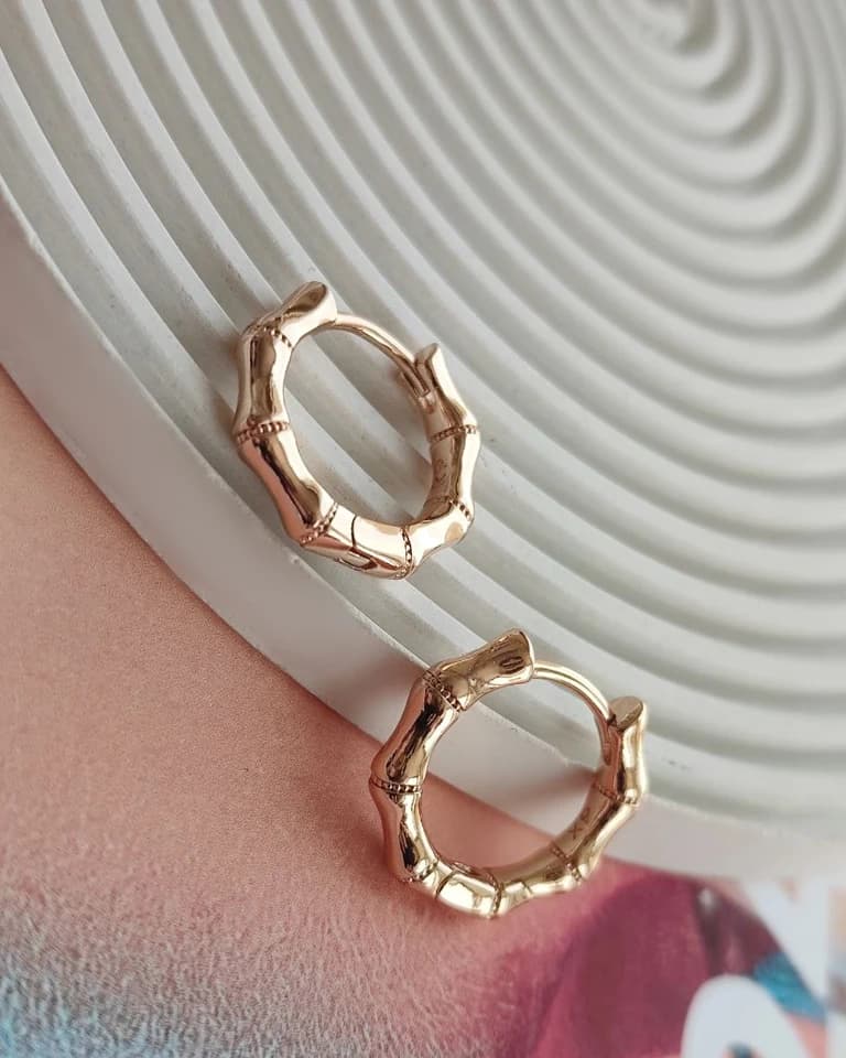 گوشواره حلقه ای طرح بامبو ژوپینگ