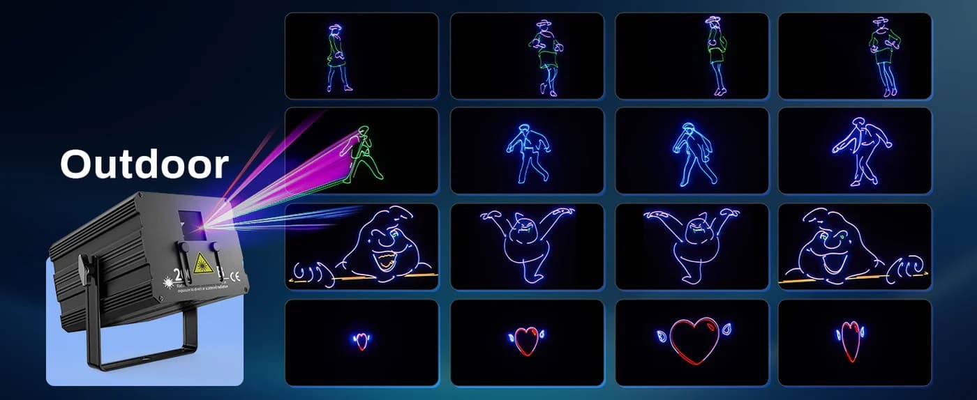 لیزر تانگو و انیمیشن 2 وات فولکالر 2w full color animation laser light — تصویر ۸