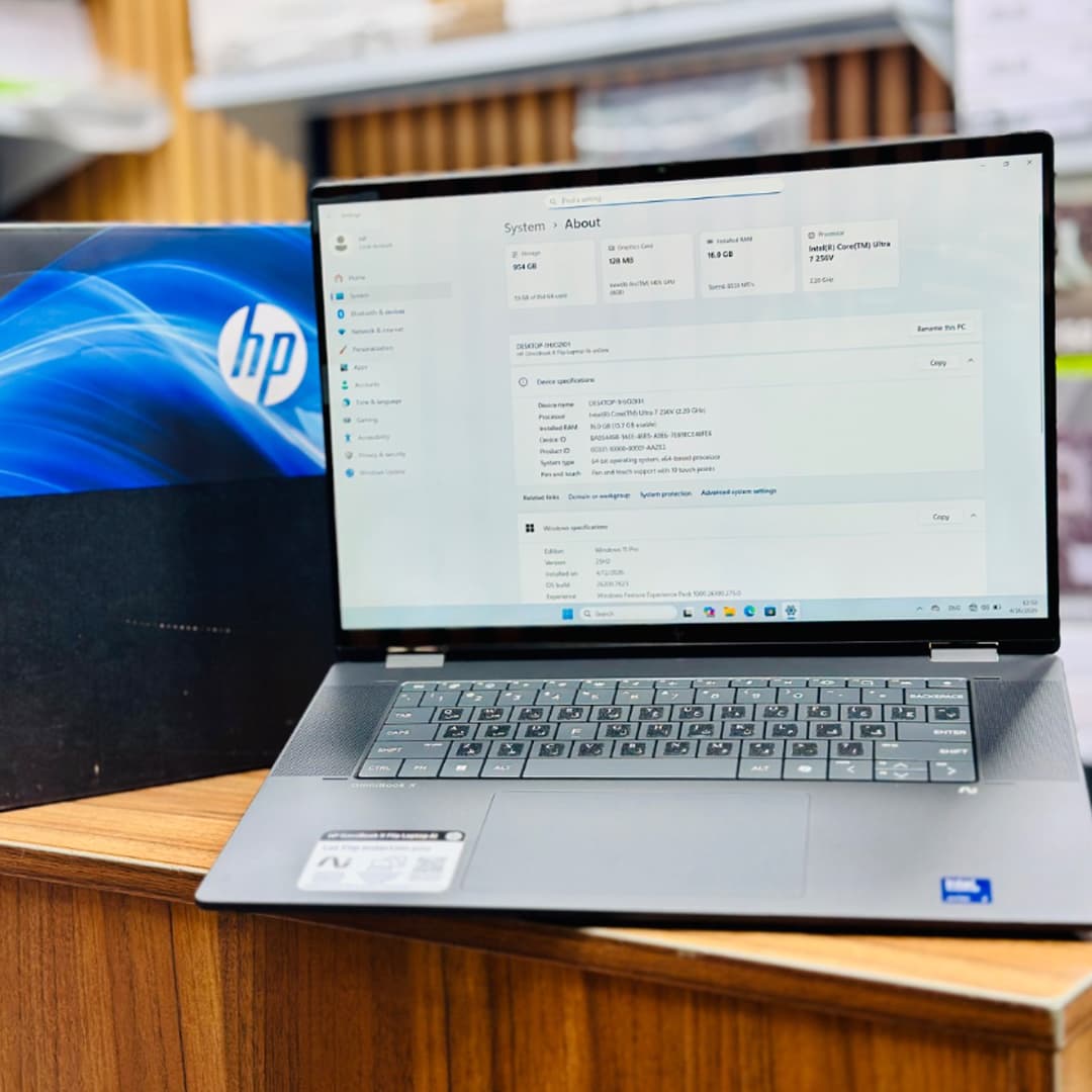 لپ تاپ HP مدل Omni Book 16-AS0023DX ظرفیت ۱ ترابایت با ۱۶ گیگابایت رم و پردازنده Core Ultra 7 استوک