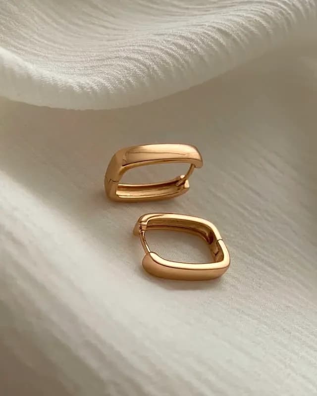 گوشواره آینه ای مربع بزرگ ژوپینگ — تصویر ۲