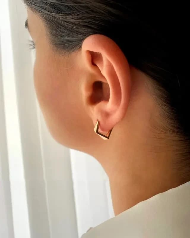 گوشواره آینه ای چند وجهی کوچک ژوپینگ — تصویر ۳