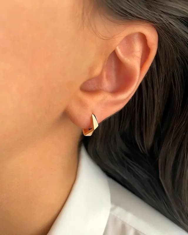 گوشواره آینه ای چند وجهی کوچک ژوپینگ — تصویر ۵