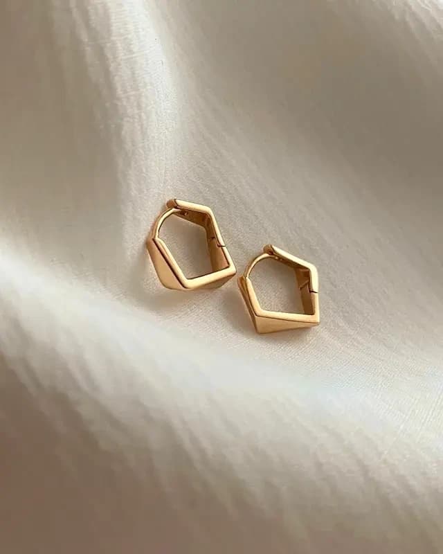 گوشواره آینه ای چند وجهی کوچک ژوپینگ — تصویر ۲