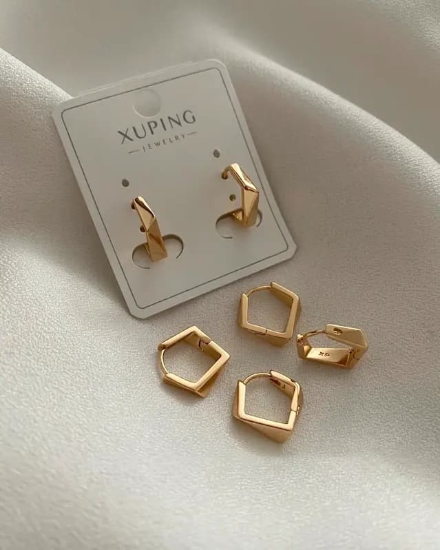 گوشواره آینه ای چند وجهی کوچک ژوپینگ — تصویر ۴