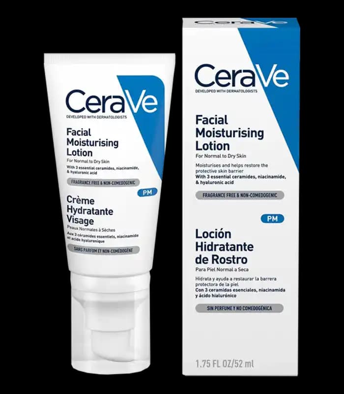 کرم شب آبرسان پوست نرمال تا خشک سراوی مدل Facial Moisturising حجم 52 میلی لیتر
