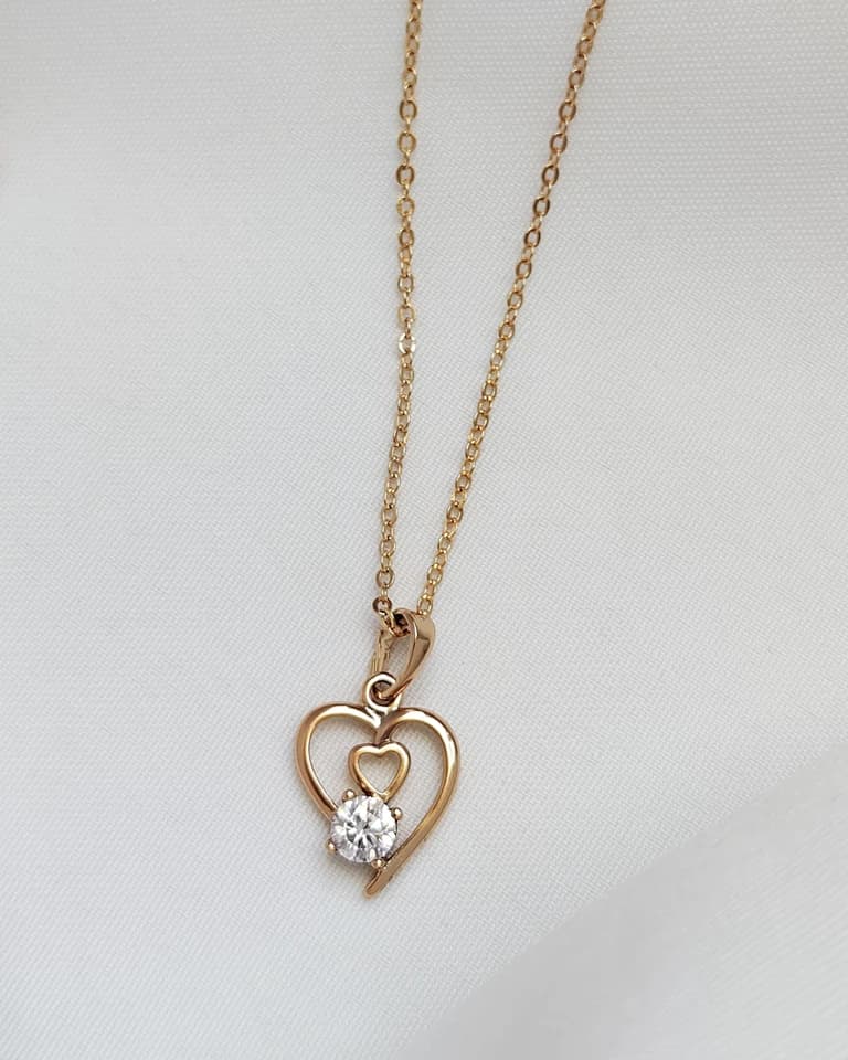 گردنبند قلب و نگین ژوپینگ