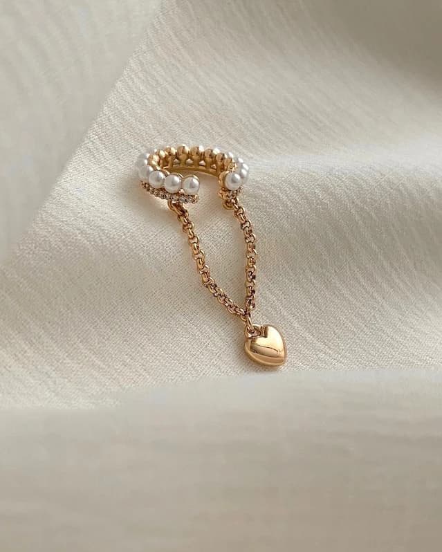 ایرکاف مرواریدی با آویز قلب ژوپینگ — تصویر ۲