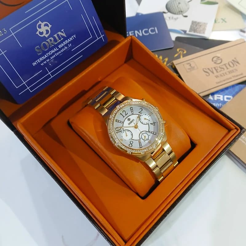 ساعت مچی زنانه SORIN مدل SS0580Lسوئیس سه موتوره فعال فول تایم Swiss