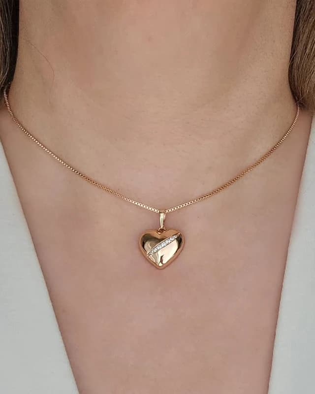 گردنبند قلب نگین خطی ژوپینگ