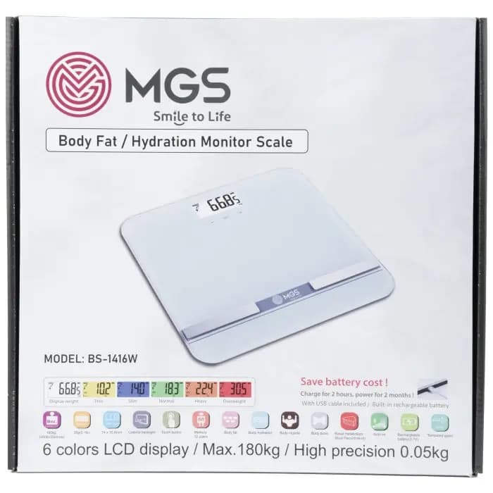 ترازو حمام دیجیتال ام جی اس کد 1416W — تصویر ۵