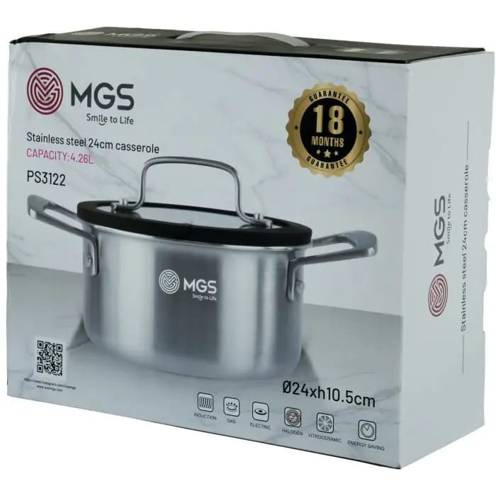 قابلمه سایز 24 استیل MGS مدل 3122 کف لیزری نچسب — تصویر ۳