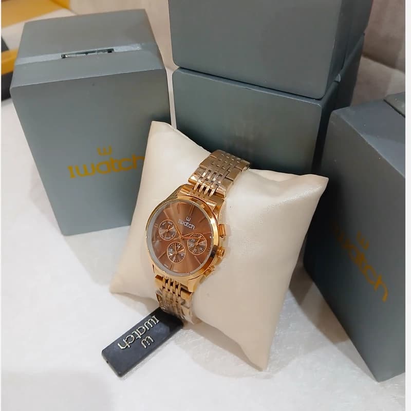 ساعت زنانه Iwatch آی واچ سه موتوره فعال مدل 190149M فول تایم موتور ژاپن