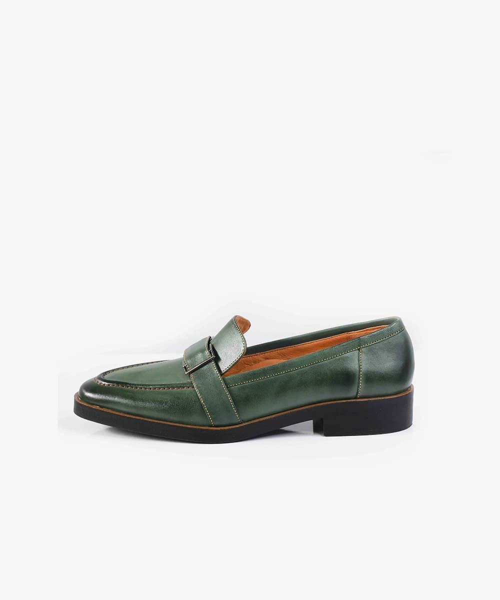 کفش لوفر سگکدار چرم طبیعی زنانه مدل SW211 — تصویر ۸