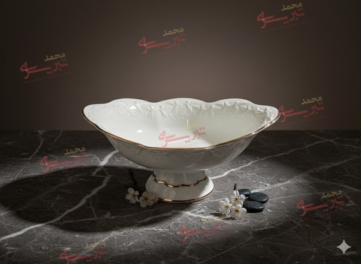 کشکول بزرگ پایه دار خط طلا 313 کاردینال